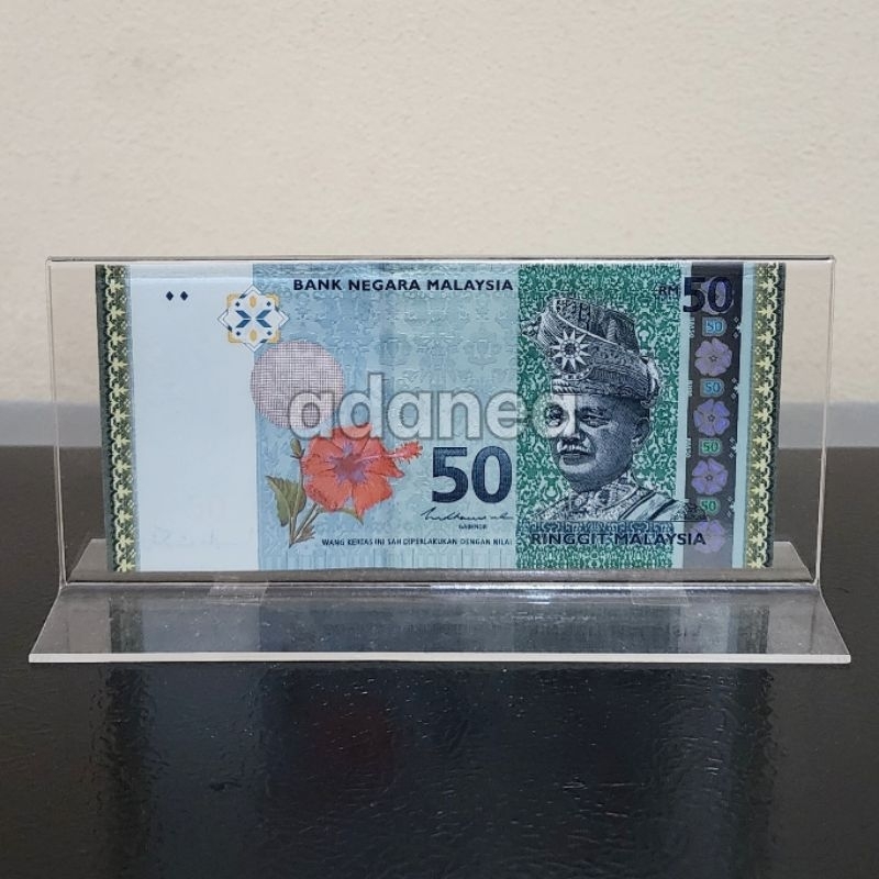 Pajangan Hiasan Akrilik Display Uang Malaysia 50 Ringgit