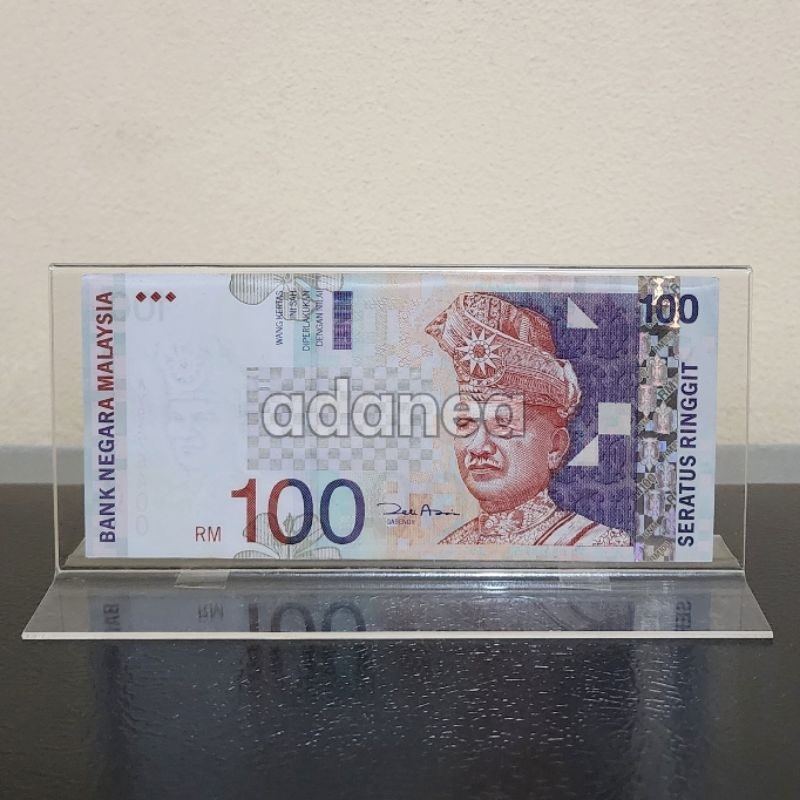Pajangan Hiasan Akrilik Display Uang Malaysia 100 Ringgit Limited Edition