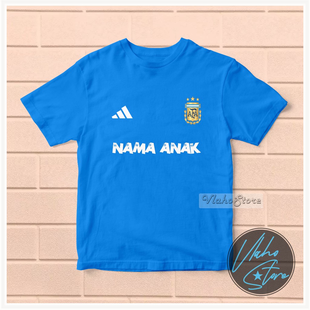 KAOS BAJU BOLA ANAK KIDS NEGARA ARGENTINA CUSTOM NAMA GRATIS 002
