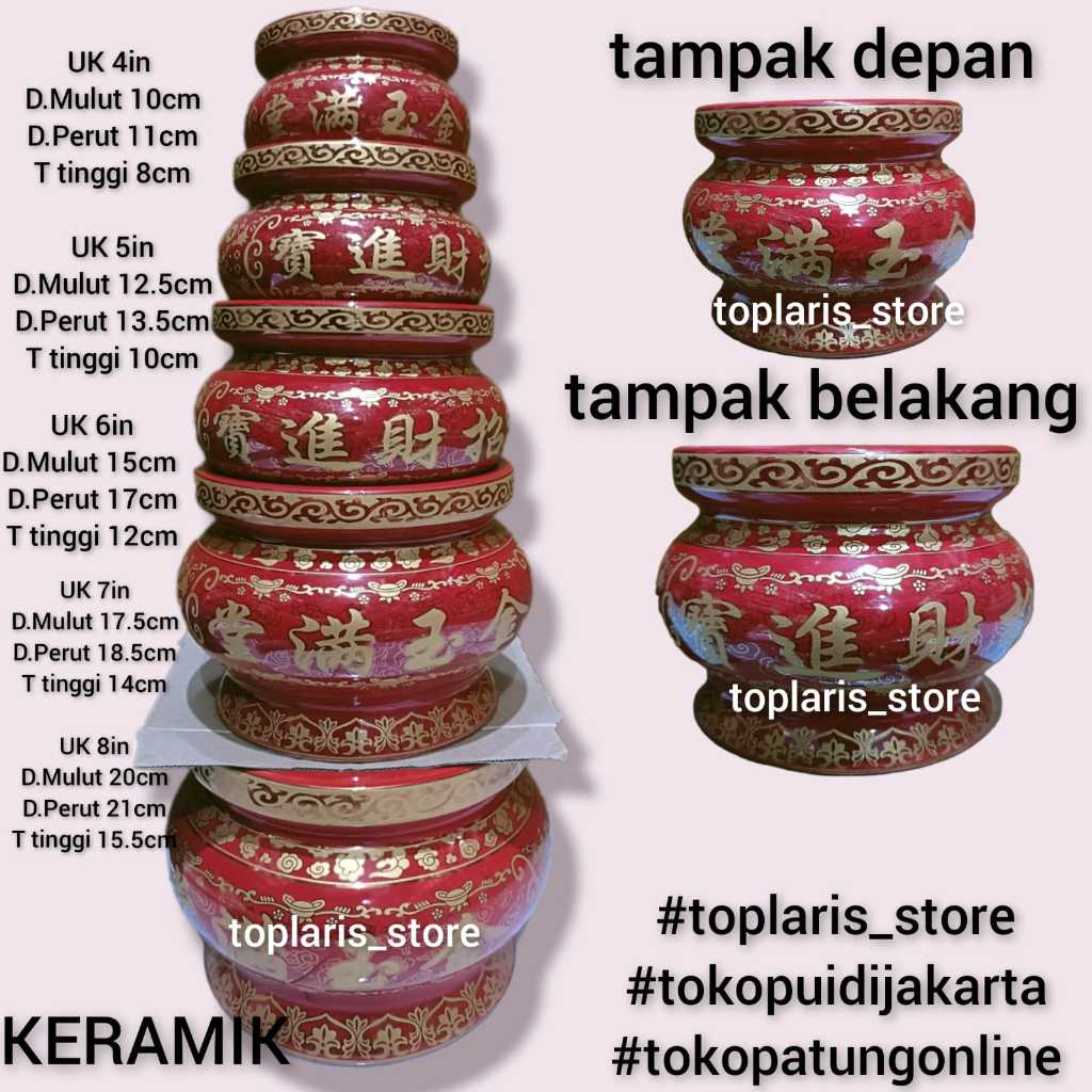 Hiolo Cao Chai Merah Keramik