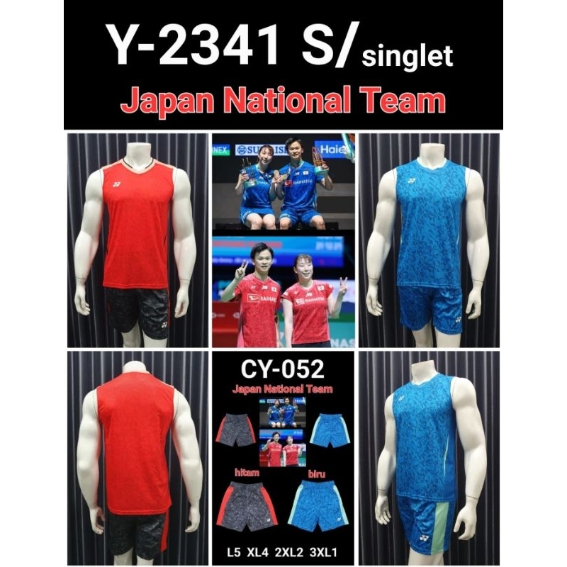[COD] SINGLET BADMINTON Y 2341S PRIA KEKINIAN BAJU BULUTANGKIS GRADEORI IMPORT KAOS BULU TANGKIS COW