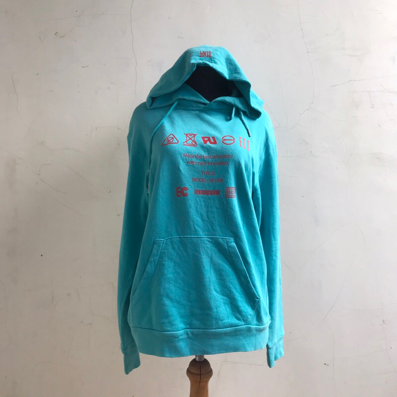 GLOBAL WORK blue lab pullover hoodie - C18