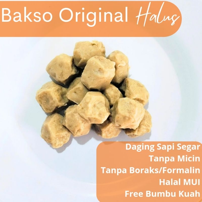 

Bakso Sapi Premium Ori Halus Halal MUI Non MSG Non Boraks Non Pengawet Isi 21 pcs