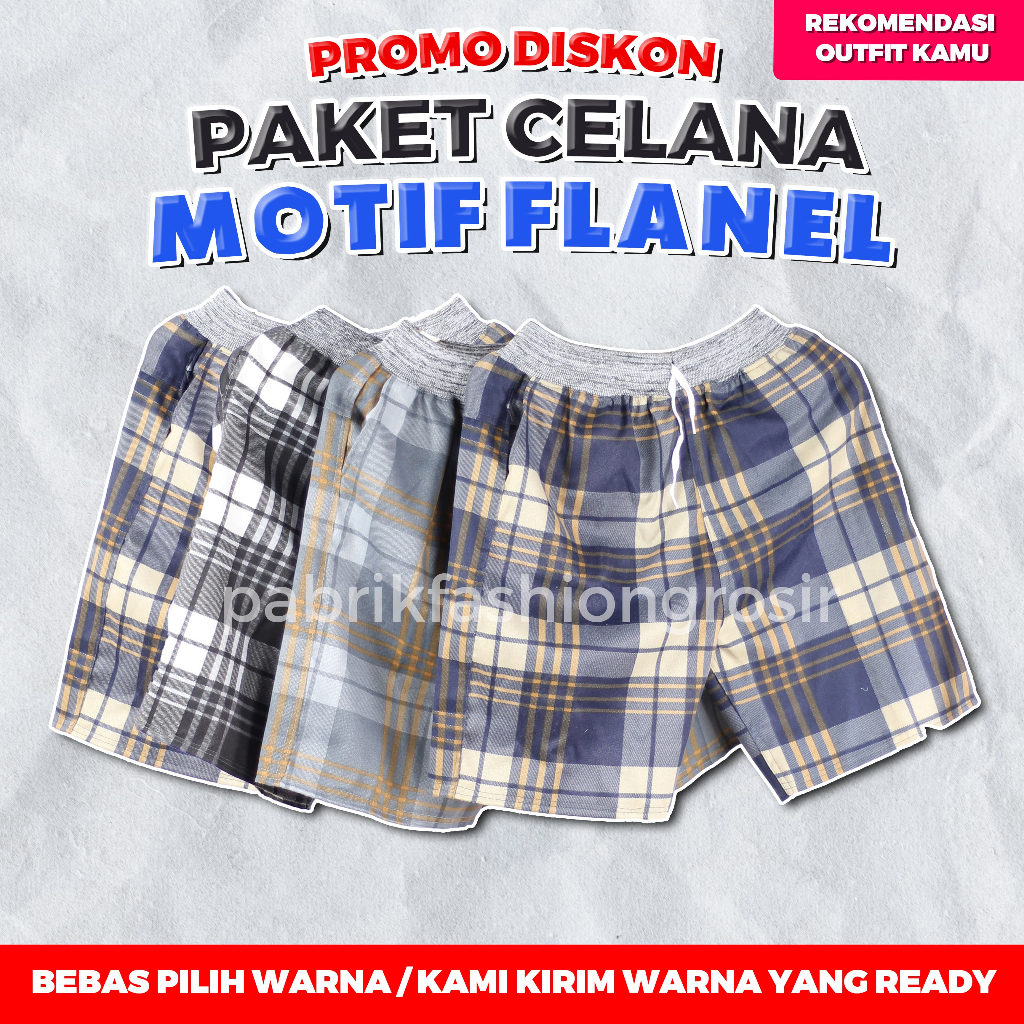 Celana Pendek Shortpants Pria Cowo Cowok Laki Kolor PAKET HEMAT 100 RIBU DAPAT 4 PCS Motif Sarung Ko