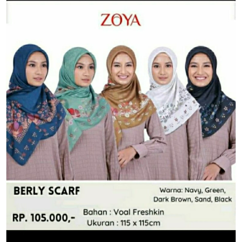 ZOYA JILBAB SEGIEMPAT MOTIF BERLY SCARF