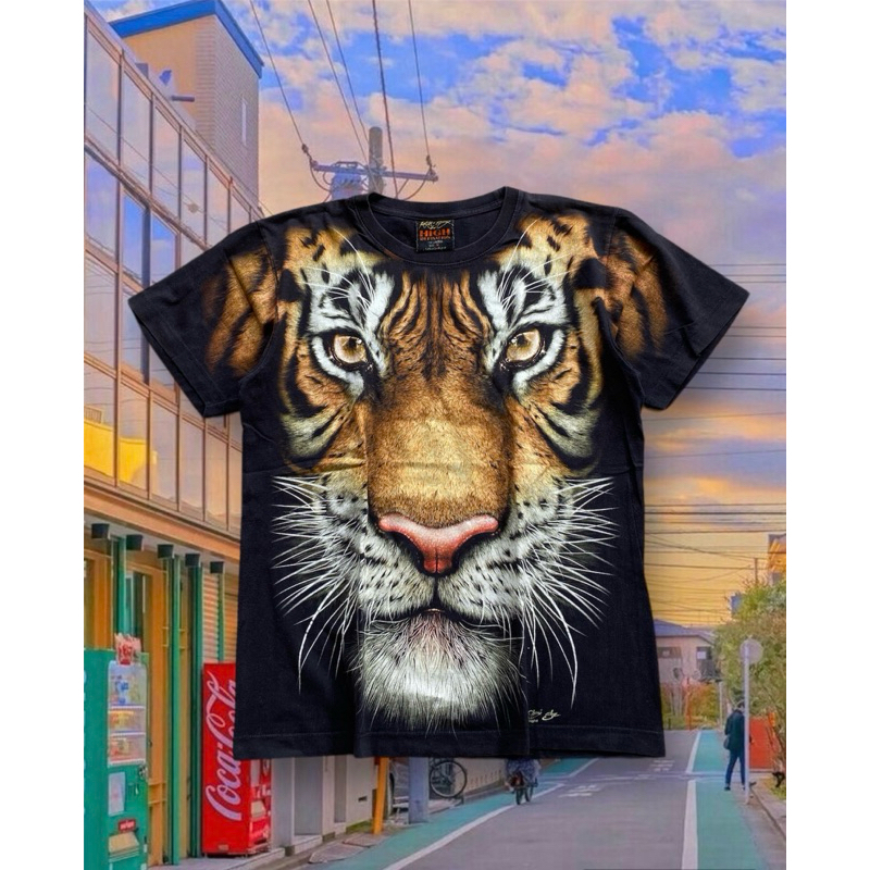 Kaos Vintage Rock Chang Tiger Full Print Original