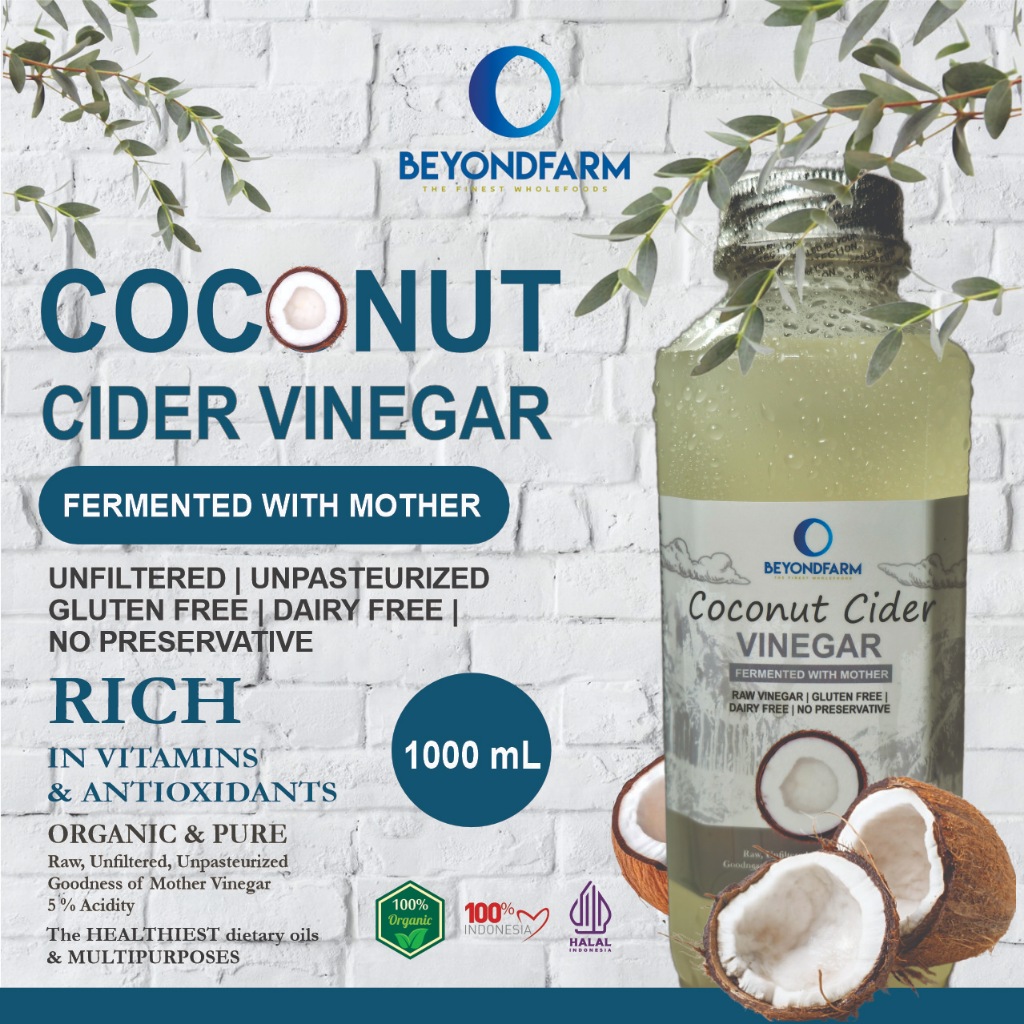 

BEYONDFARM Cuka Kelapa 1 Liter dengan Endapan Mother Fermentasi Probiotik / Coconut Cider Vinegar