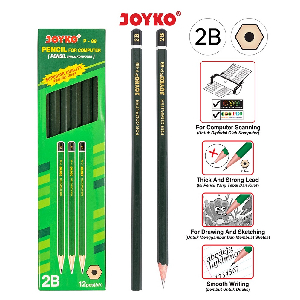 

Larismanis Pencil Pensil Joyko P88 2B 1 BOX 12 PCS
