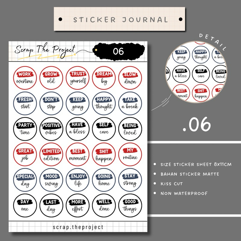 

STICKER DECO PLANNER / AFFIRMATION WORDS SMALL DOTS STICKER / STP - 06