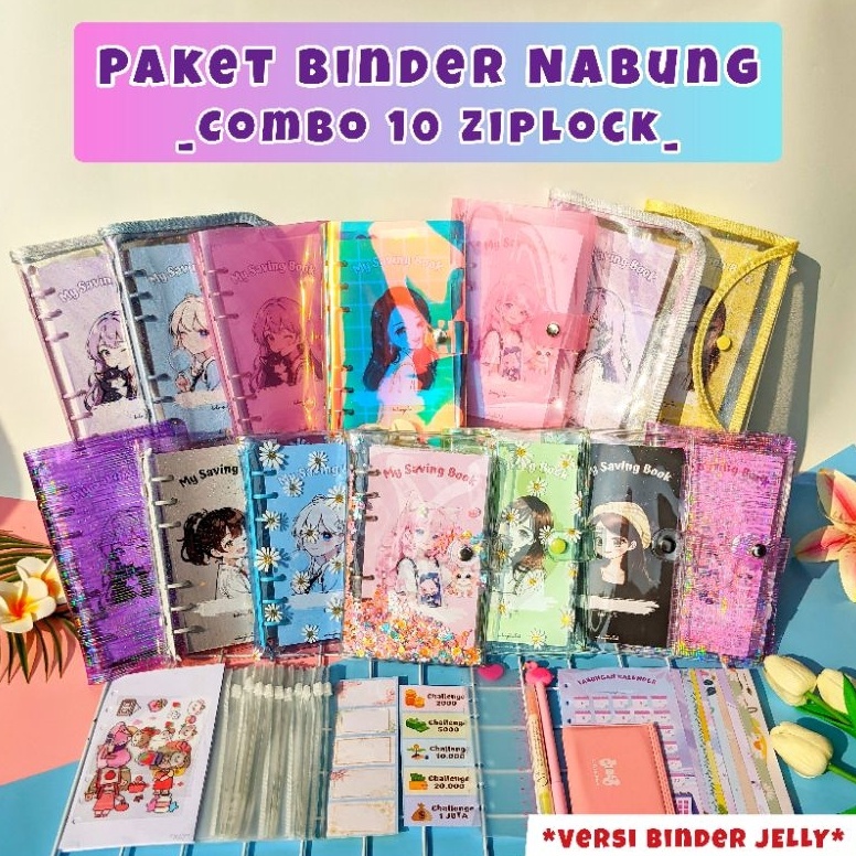 Produk terbaru 1 Ziplock Part 1 Paket binder Nabung binder keuangan ukuran A6