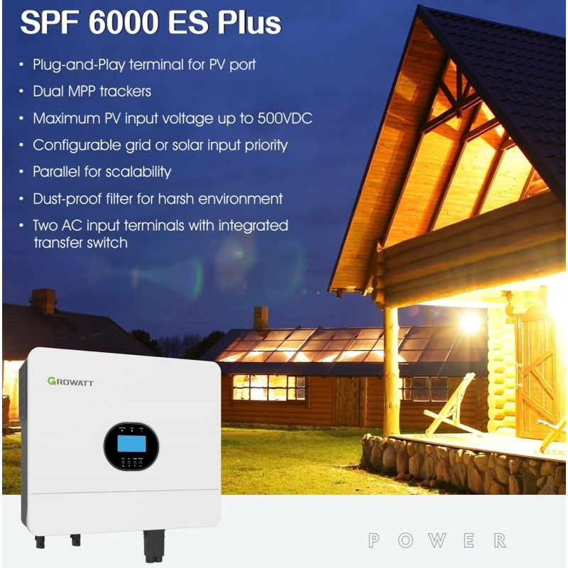 Hybrid Inverter Growatt SPF 6000ES Plus OffGrid With Wifi