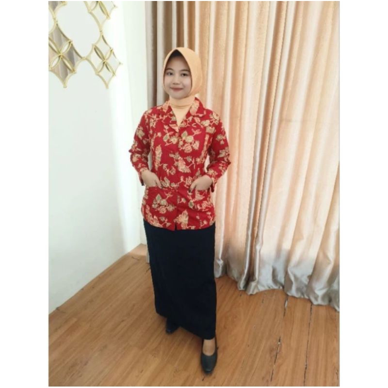 Seragam batik dwp dharma wanita persatuan terbaru full furing baju batik dharma wanita terbaru serag