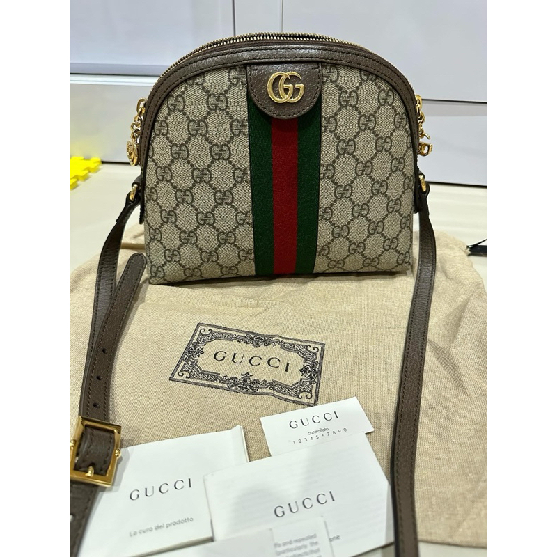 SOLD by by consigment. GUCCI GG domed sling bag Original authentic 1000%