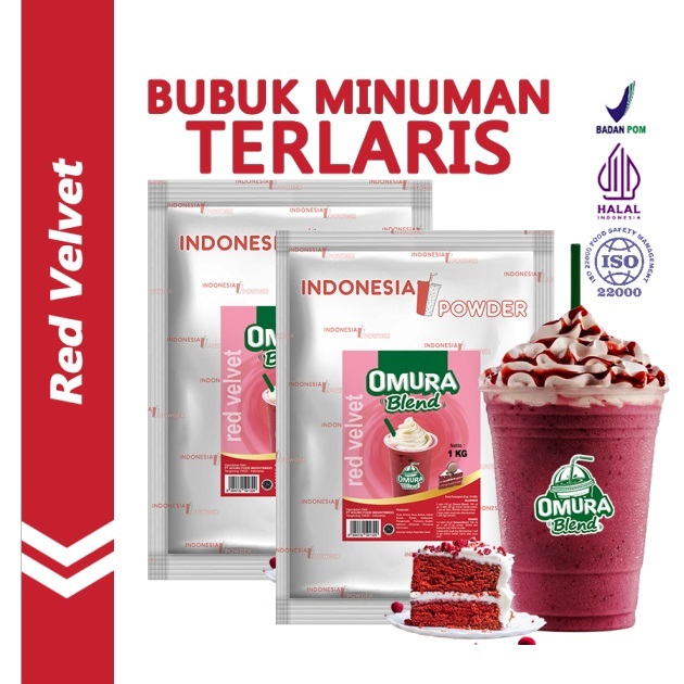 

[Bundle 2Bag x 1Kg] Rasa Red Velvet Bubuk Minuman Premium Merk Omura Blend (Mix Gula)