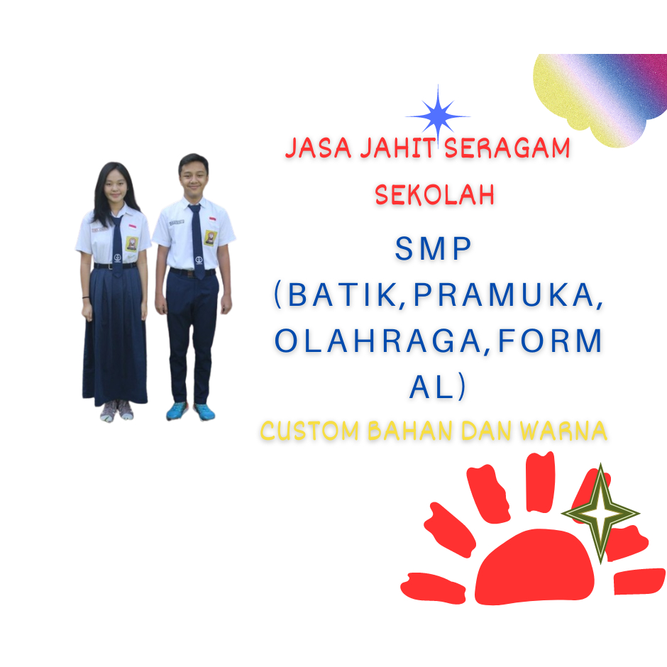 Jasa Jahit Seragam Sekolah SMP Batik / formal / olahraga / pramuka / Custom