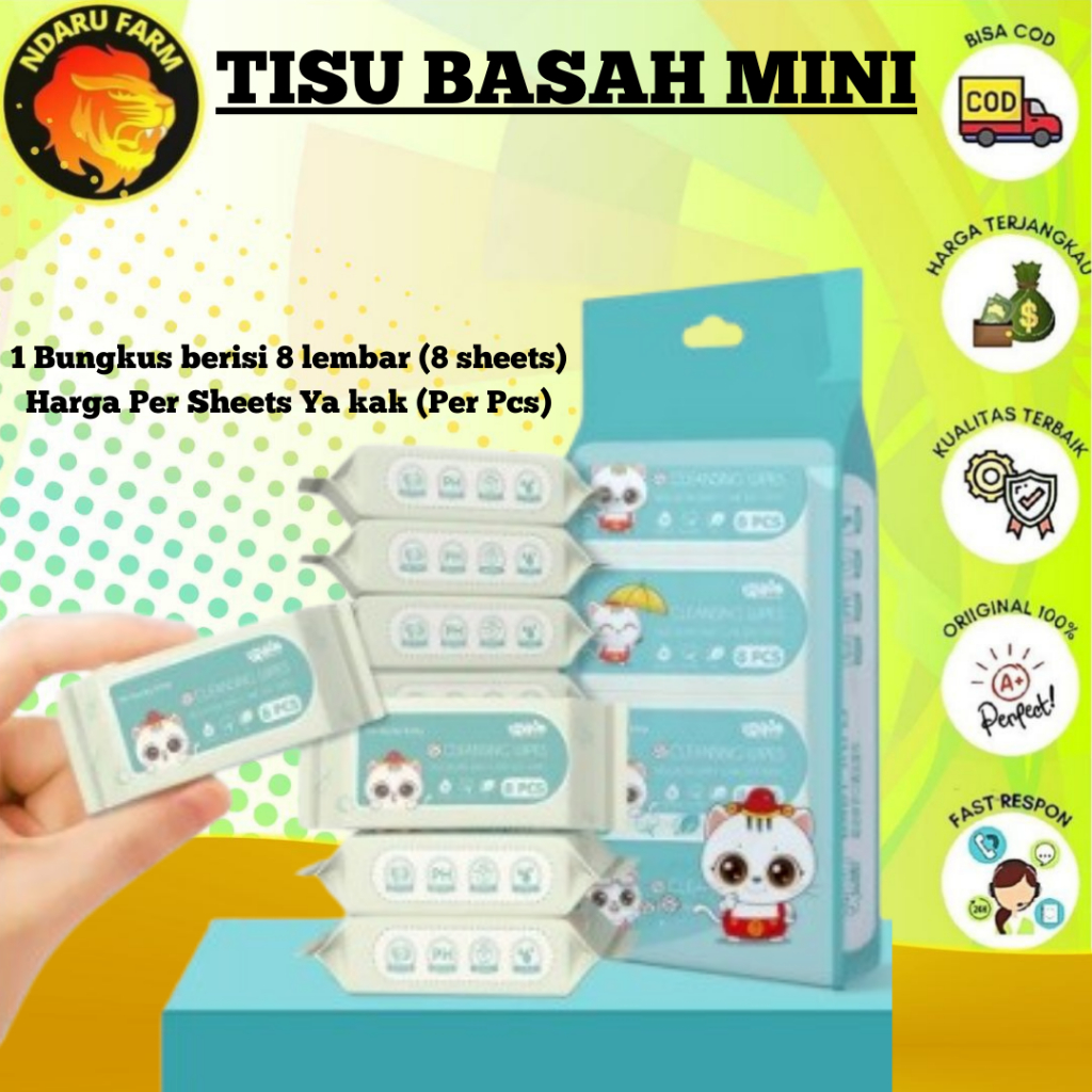 Wet Wipes Tissue Basah Mini Untuk Hewan