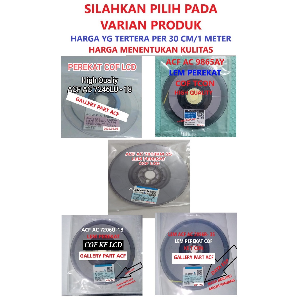 

lem ic cof lcd - tv - monitor - led tv - lcd tv - lem perekat - lem acf ac lem flexibel lcd tv MURAH