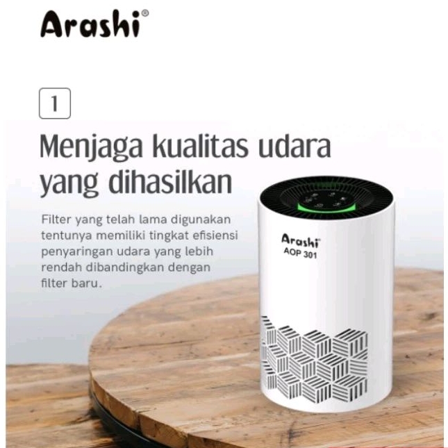 ARASHI AIR PURIFIER PENYARING UDARA PORTABLE AOP 301 /AOP301 AIR PURIFIER HEPA FILTER