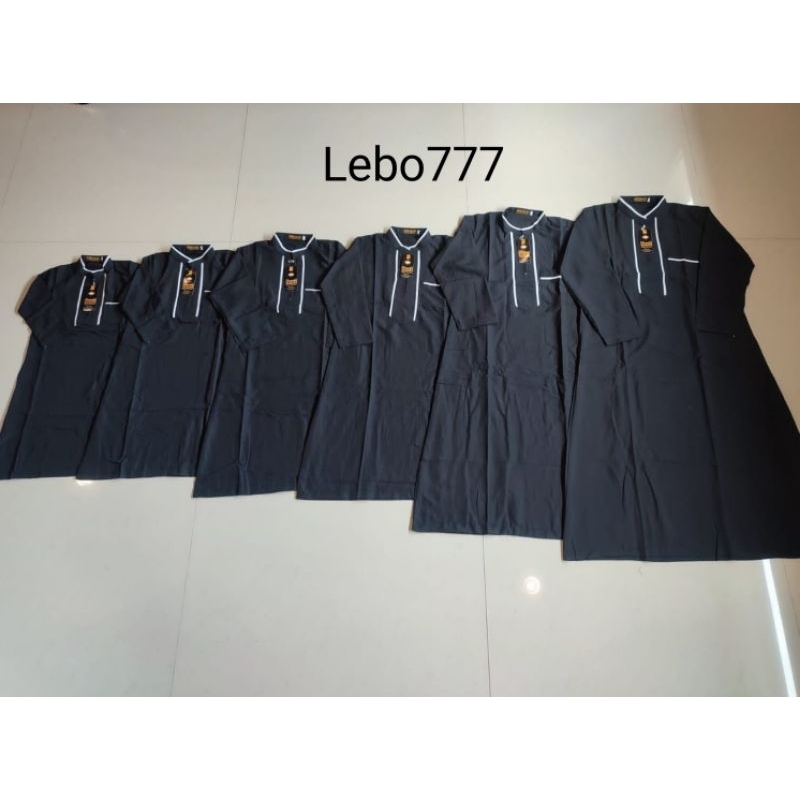 (COD) Jubah Gamis Muslim Resleting Hitam Michlo Pria Anak Laki Laki Umur Usia 2-14 tahun Remaja Tang