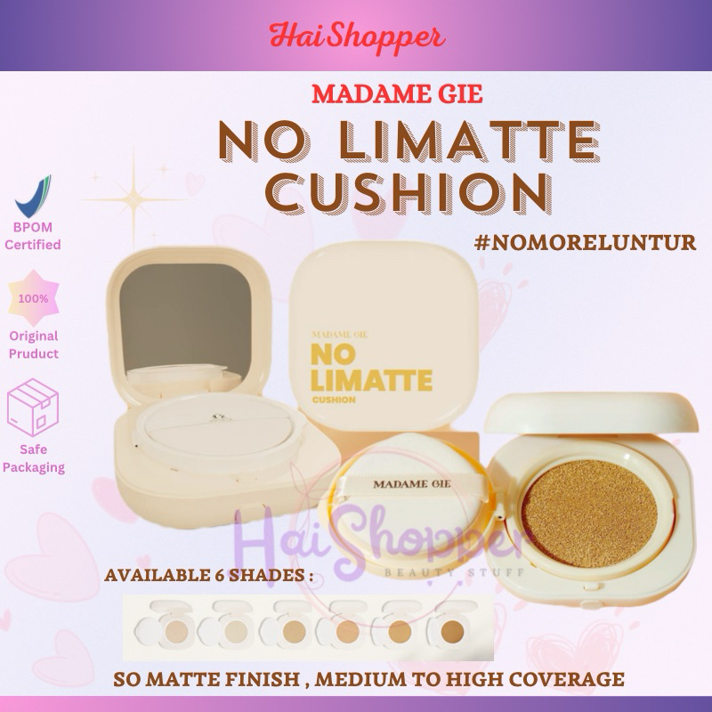 MADAME GIE No Limatte Cushion - Make Up Cushion Soft Matte Finish | Cushion Madame Gie | Fondation |