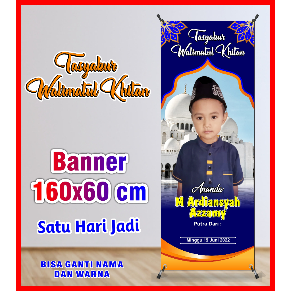 X BANNER KHITANAN/SPANDUK KHITAN CUSTOM DESIGN/BACKDROP SUNATAN FREE TIANG