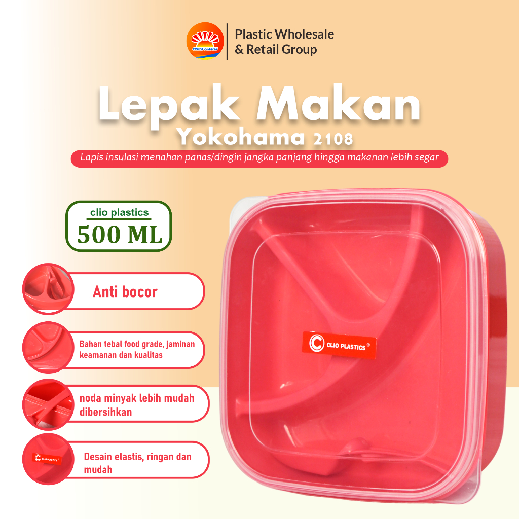 LUNCH BOX YOKOHAMA |  Lunch Box Sekolah / Tempat Makan Kotak Makan Katering / Souvenir Ultah