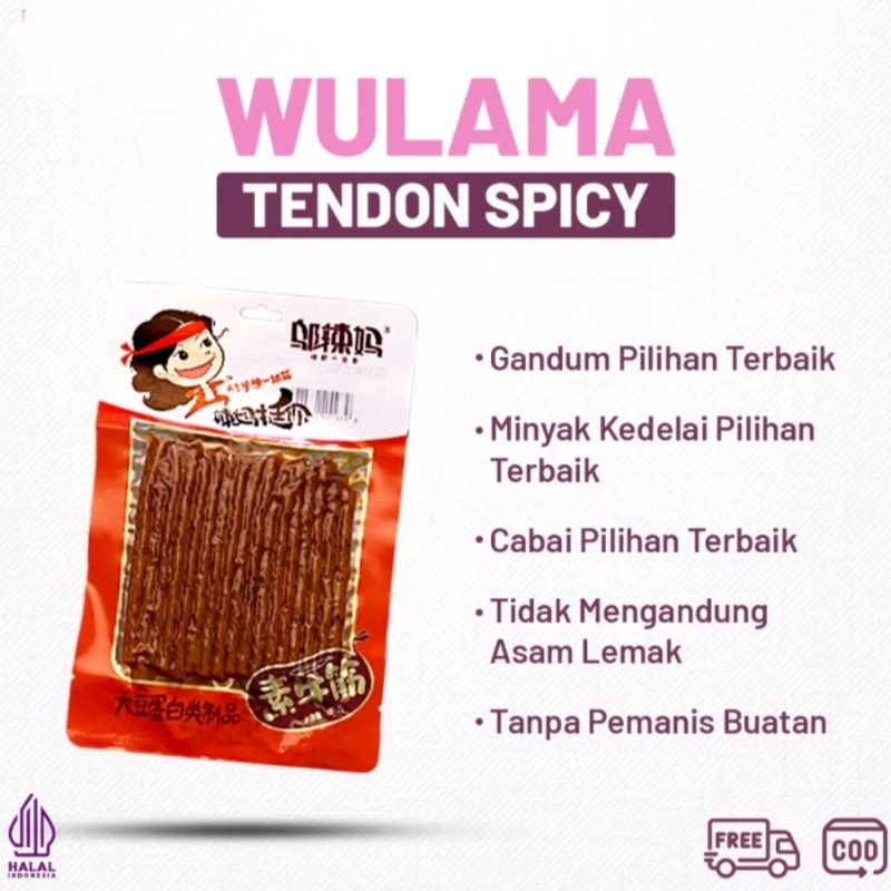 

TENDON SPICY HALAL LATIAO LA TIAO 100gram CEMILAN VIRAL CHINA WULAMA Gluten stick 100g - Cemilan China Halal - Camilan Vegetarian