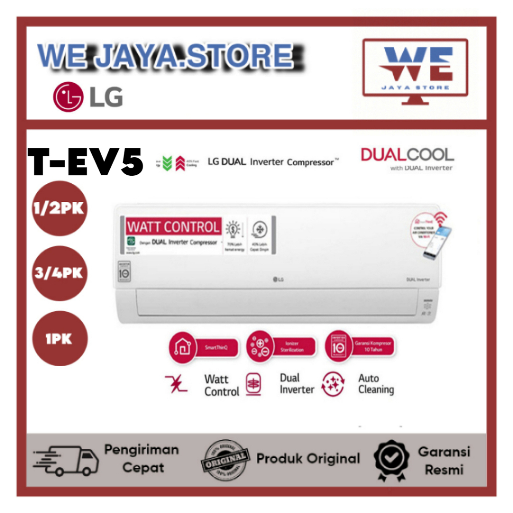 AC LG INVERTER T05EV5 1/2PK T09EV5/T10EV5  1PK  Dual Cool Watt Control LG