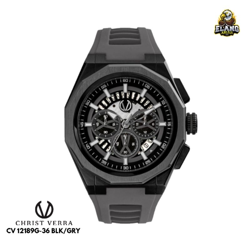 JAM TANGAN PRIA CHRIST VERRA CV 12189G-36 BLK/GRY ORIGINAL