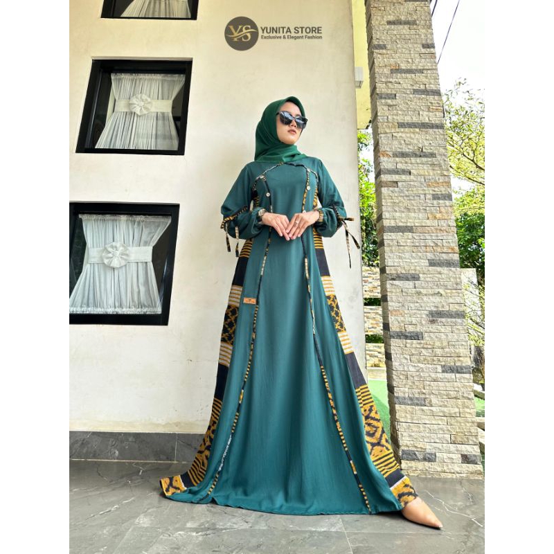 YUNITA STORE NEW ARRIVAL| Gamis Twill Premium mix Tenun Troso Original Bahan Adem