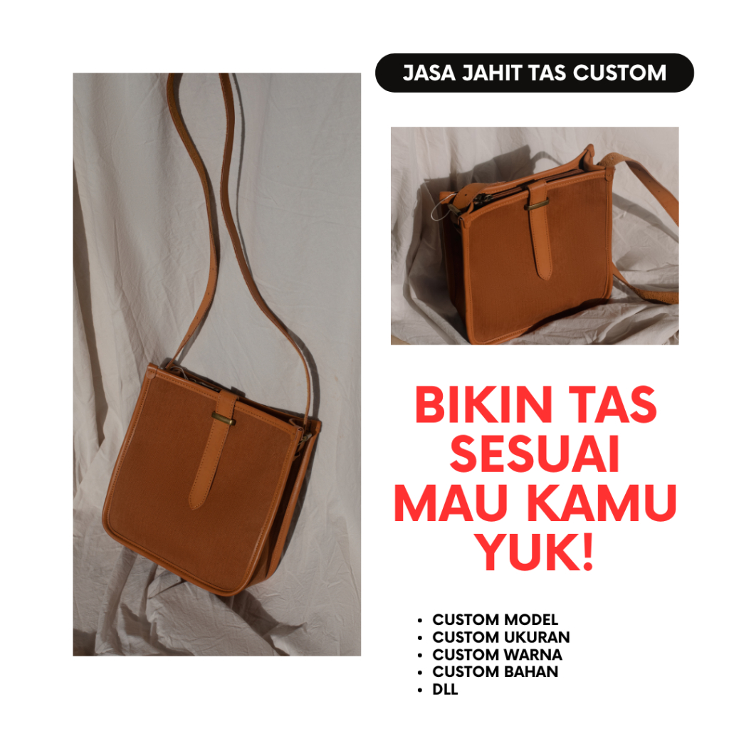 Jasa Jahit Tas Custom Slingbag Totebag Pouch Clutch Tas Laptop Ransel Messenger Pria Wanita Dewasa A