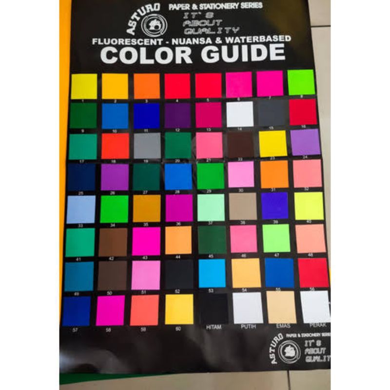 ASTURO ORIGINAL SPOTLIGHT COLOR PAPER KERTAS KARTON WARNA EMAS GOLD PERAK SILVER NEON REGULER