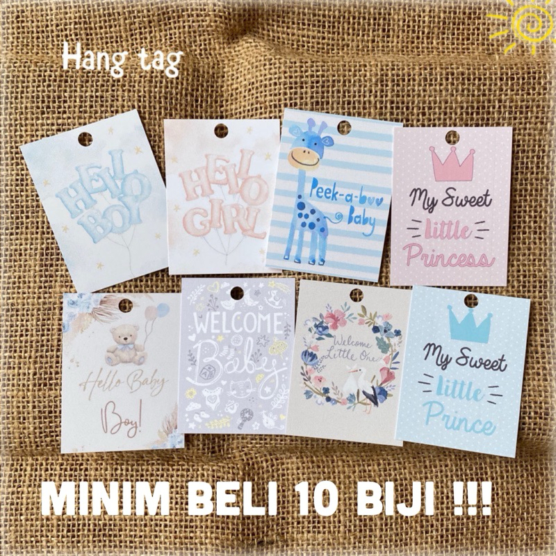 

1(satu) hangtag tag label welcome baby boy baby girl born baby / tag lahiran bayi