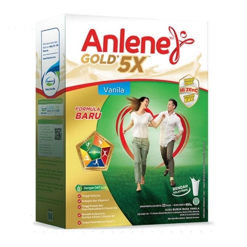 

Anlene Gold 5X Susu Bubuk Original / Coklat / Vanila kemasan 170gr/240gr/600gr/850gr