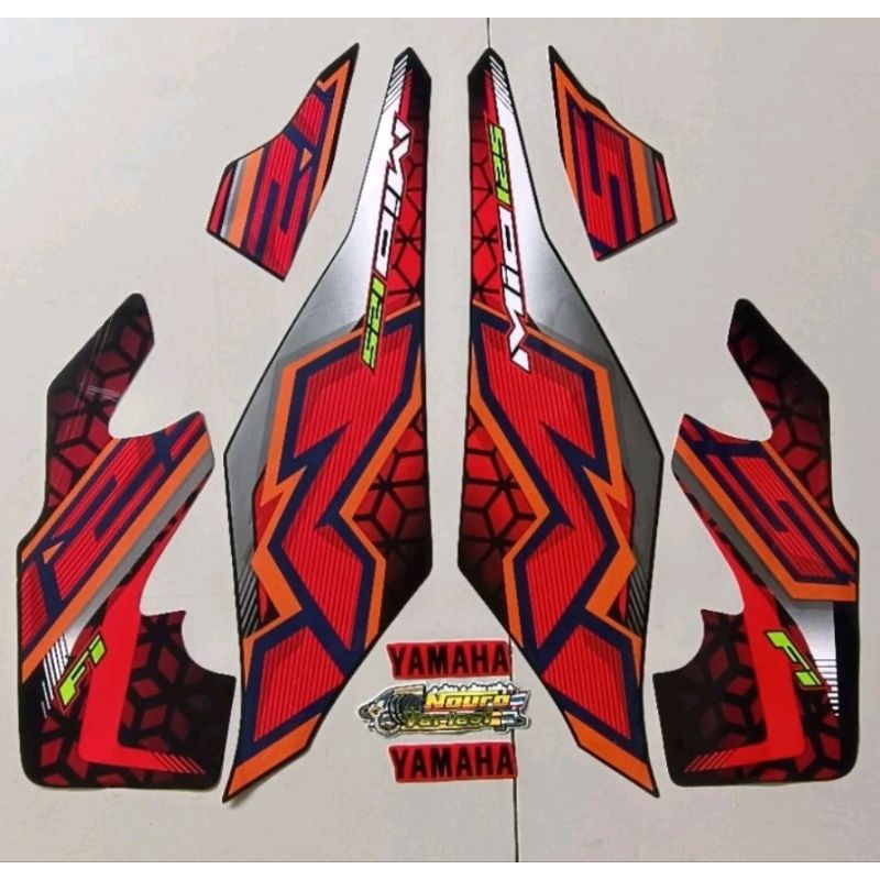 Striping Yamaha Mio m3 125 mio125 2024 hitam merah list body