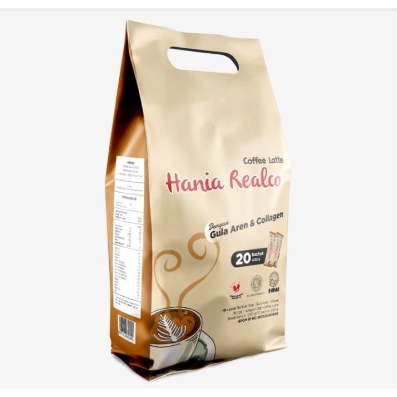 

Realco Latte Minuman Sehat Serbuk Kopi HNI dengan Gula Aren dan Kolagen Isi 20 Sachet @ 22 Gram