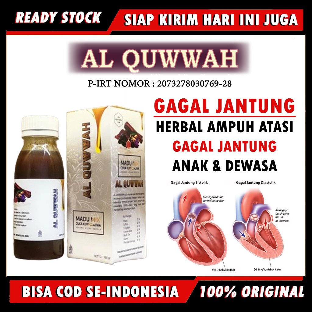 

Madu Al Quwwah Obat Gagal Jantung Sistolik & Diastolik Pada Anak Dan Dewasa Ampuh Tanpa Operasi