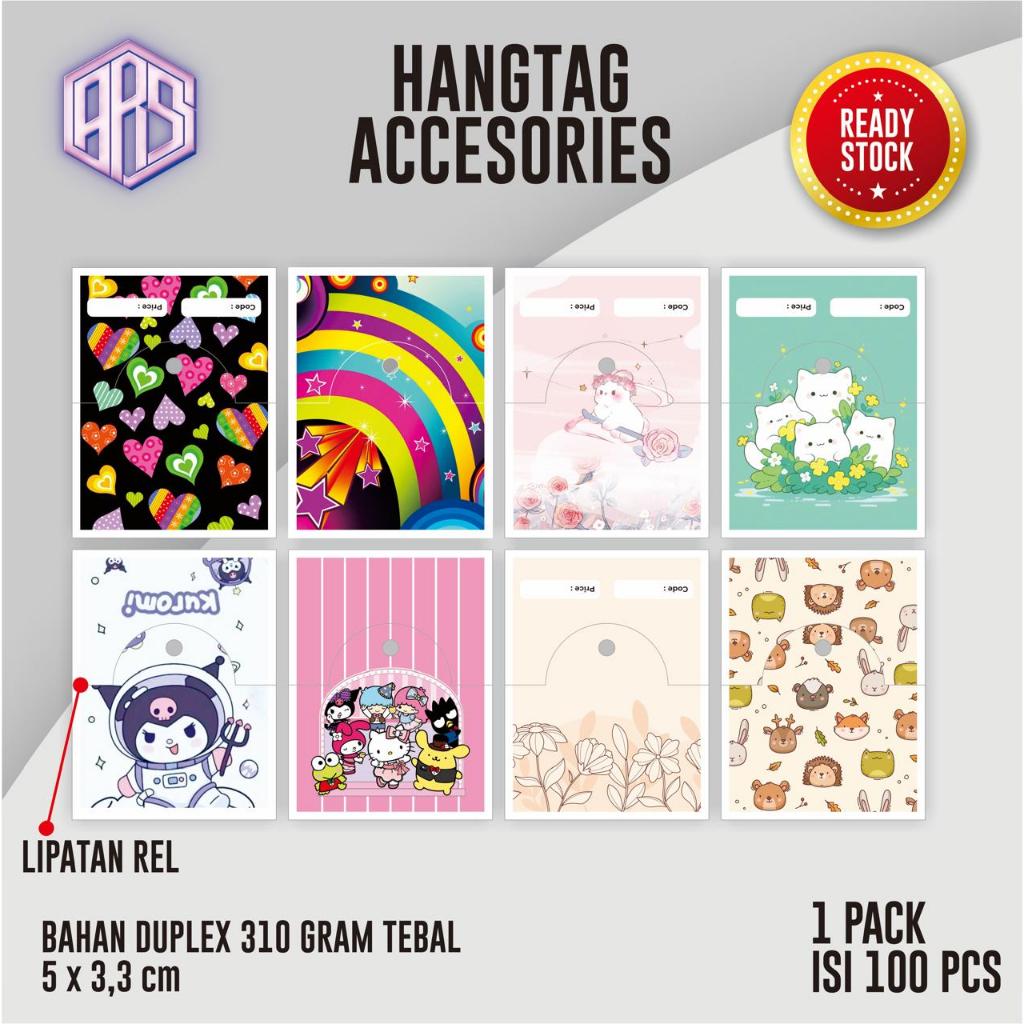 

(100 PCS) Hang Tag Aksesoris / Hangtag Label / Gantungan Produk Label Lipat