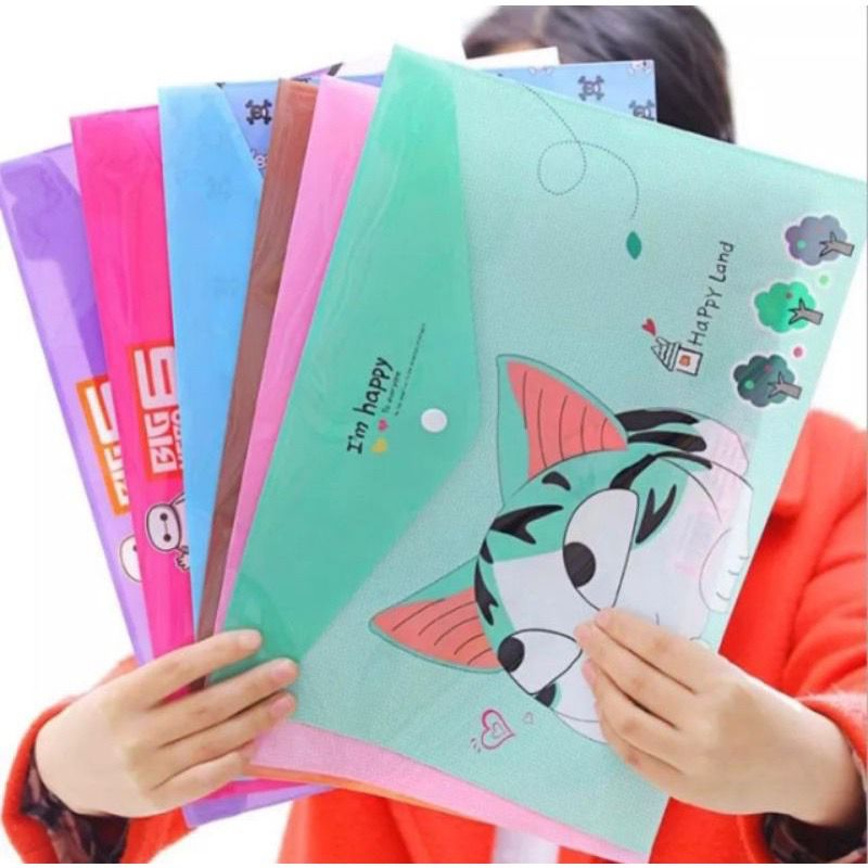 

MAP PLASTIK A4 KARAKTER KARTUN LUCU MAP FILE LUCU KANCING A4 KARTUN