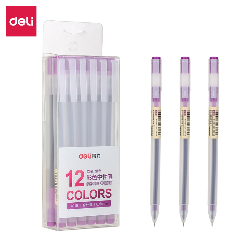 

Deli Color Gel Pen Pulpen Gel Warna PURPLE Cerah Needle Tip 0.5mm Panjang Penulisan Hingga 400m A119/PCS