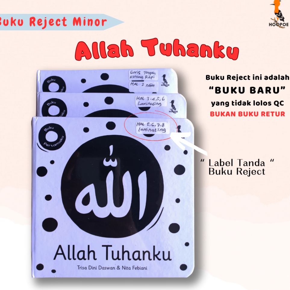 

KODE P43S Buku Reject minor Allah Tuhanku Buku Bayi High Contrast Islamic Baby Book Boardbook