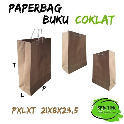 

Paper Bag Polos Coklat Ukuran Buku Goodiebag Bahan Craft 20 X 25 X 10 Lusinan