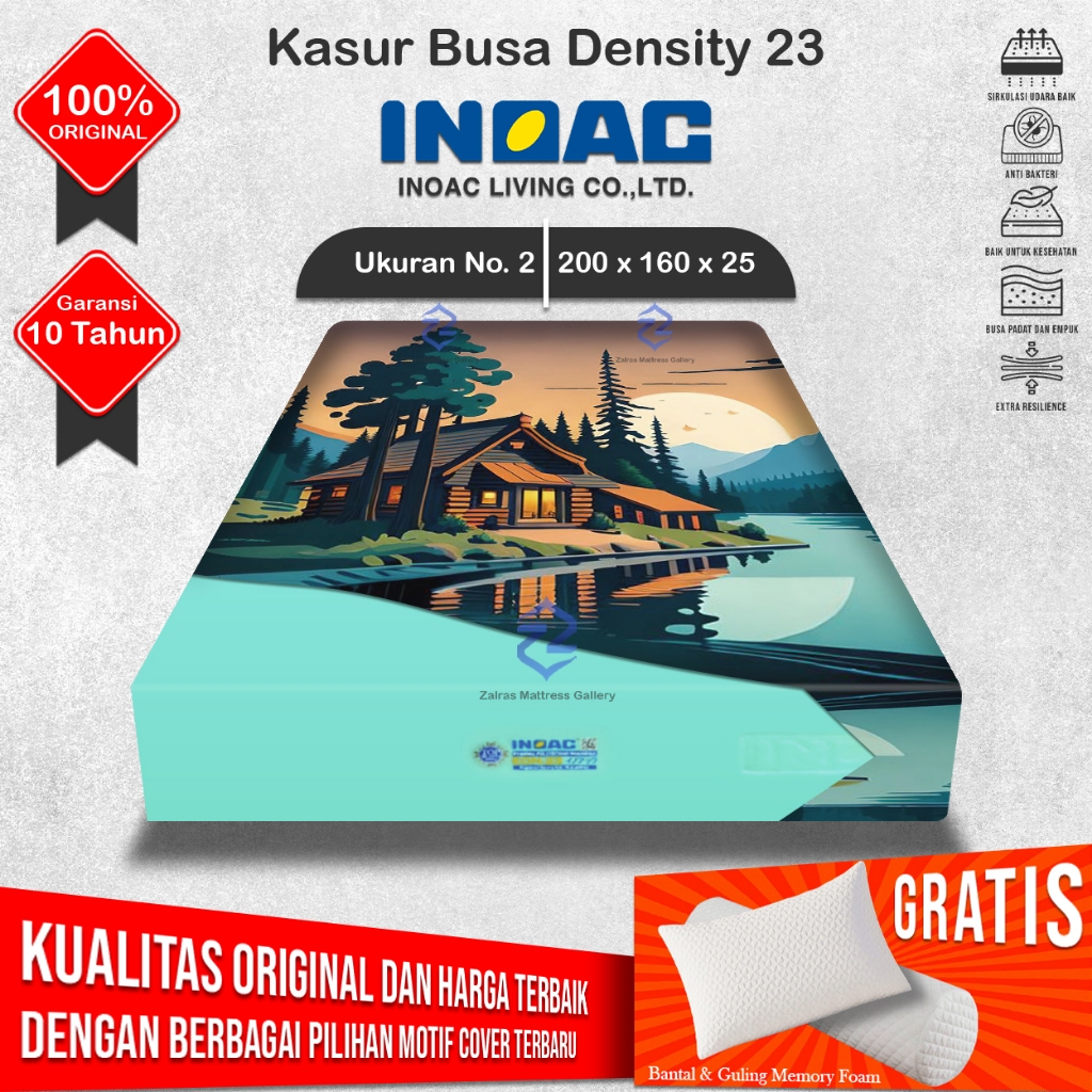 [ 200x160x25 ] Kasur Busa No. 2 Original INOAC EON Density 23 Garansi 10 Tahun