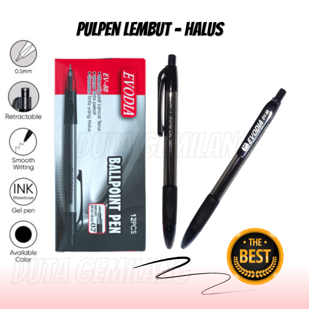 

Pulpen Evodia-88 Tinta Hitam 1 Pax / Ballpoint Cetek / Pena Cetek / Bolpen Cetek / Duta Gemilang