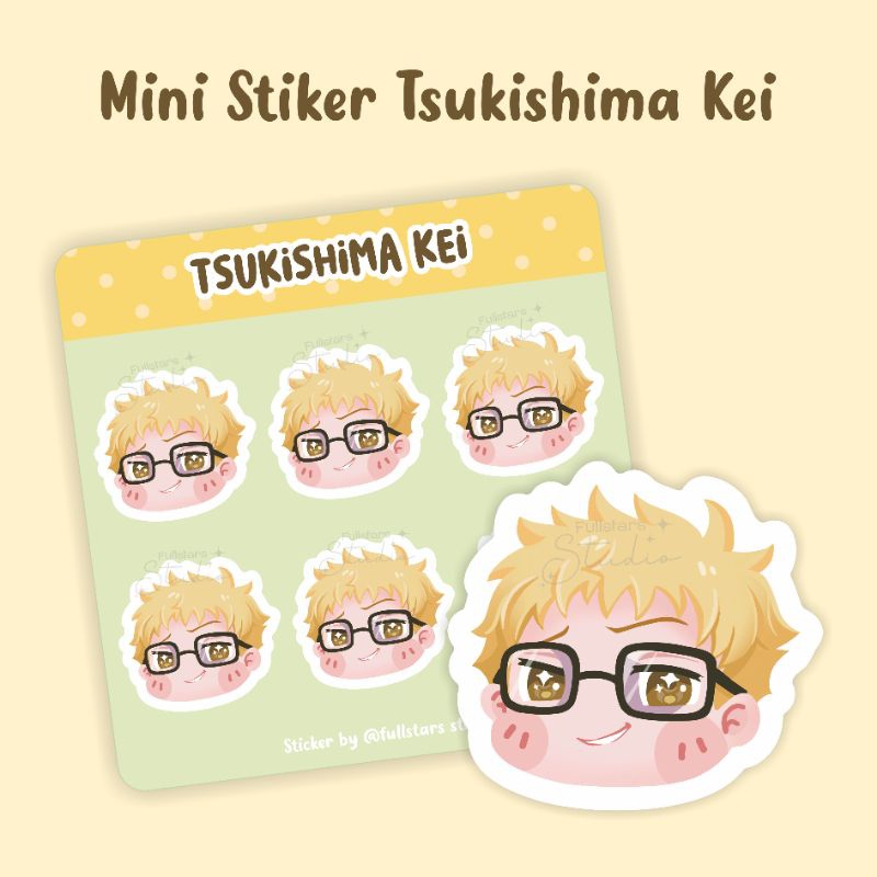 

Sticker Tsukishima Kei Haikyuu | Stiker Tsukki | Stiker Haikyuu | Sticker Laptop Casing Hp Haikyuu