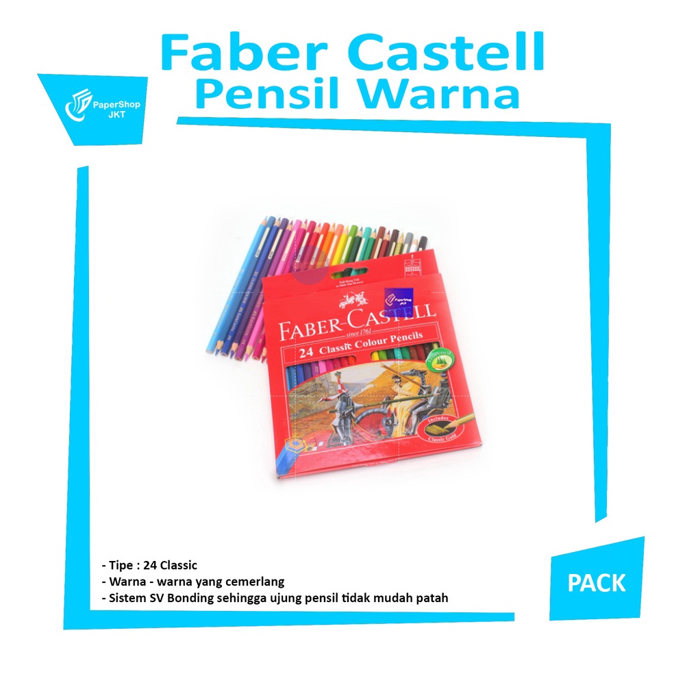 

FABER CASTELL Classic Colour Pencils Pensil Warna 24 Set e K5K7