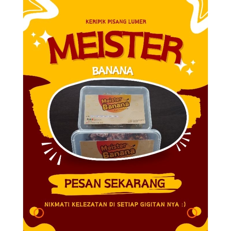 

Kripik pisang lumer Meister Banana rasa coklat