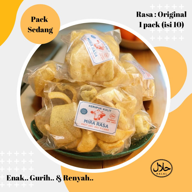 

DOROKDOK MIRA RASA KERUPUK KULIT SAPI ASLI KEMASAN PACK SEDANG ISI 10
