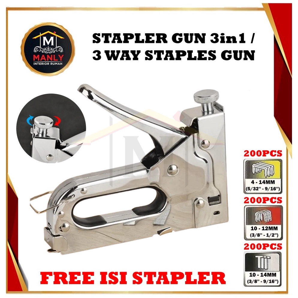 

Gun Tacker Alat Staples dan Paku Tembak 3in1 Staple Gun Tracker 3 Way Staples Gun s B2W2