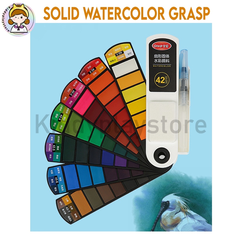 

Solid Watercolor Paint Set Grasp With Water Brush Pen Portable Travel Water Color Pigment For Beginner Art Model Kipas p P1X9